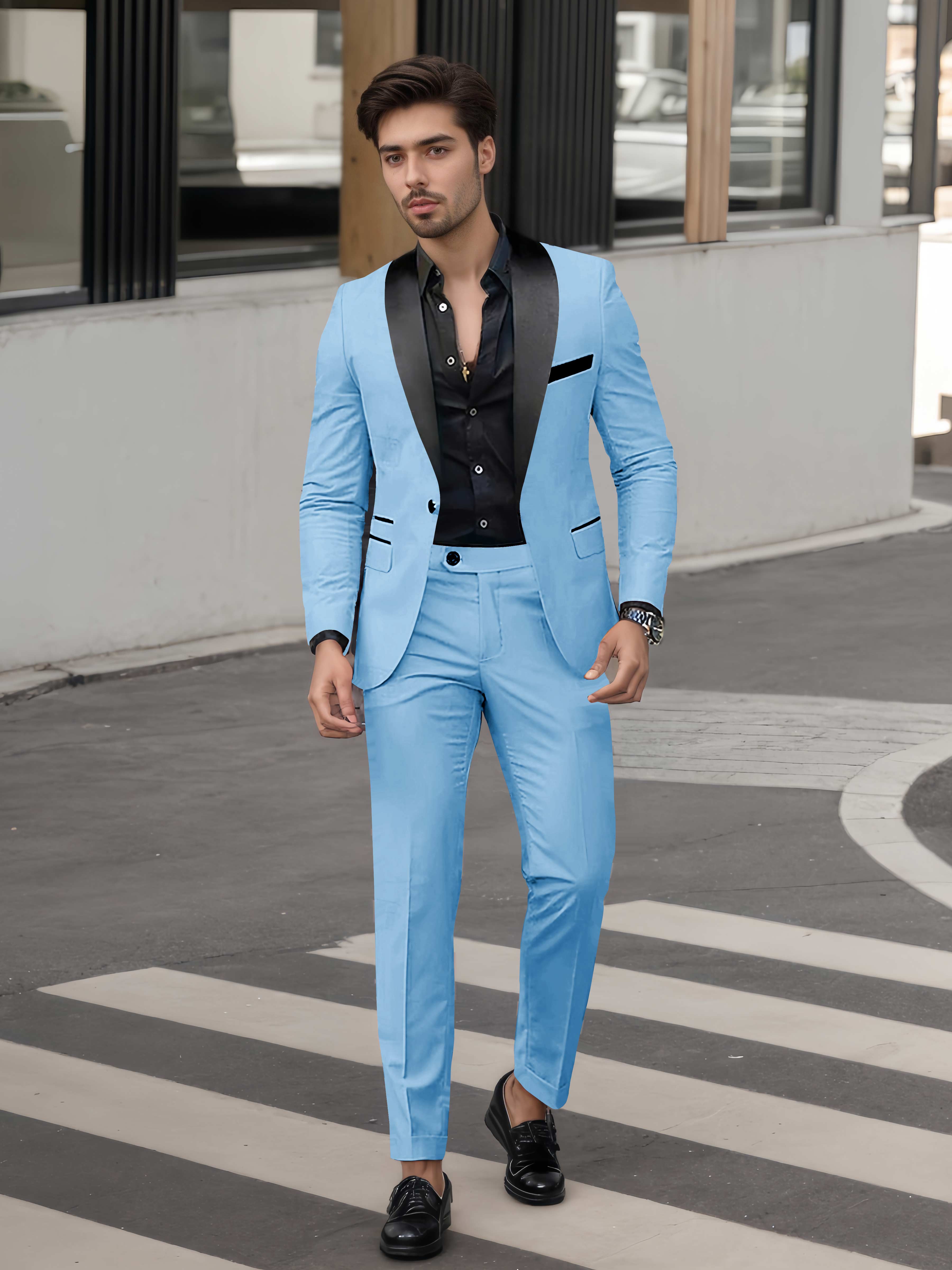 Bold One Button Men's 2 Pieces Suit Casual Wedding & Party – Suitszen