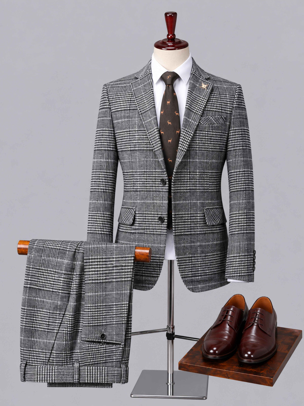Refined Slim Fit Men's 2 Pieces Notch Lapel Single Breasted Suit For Business