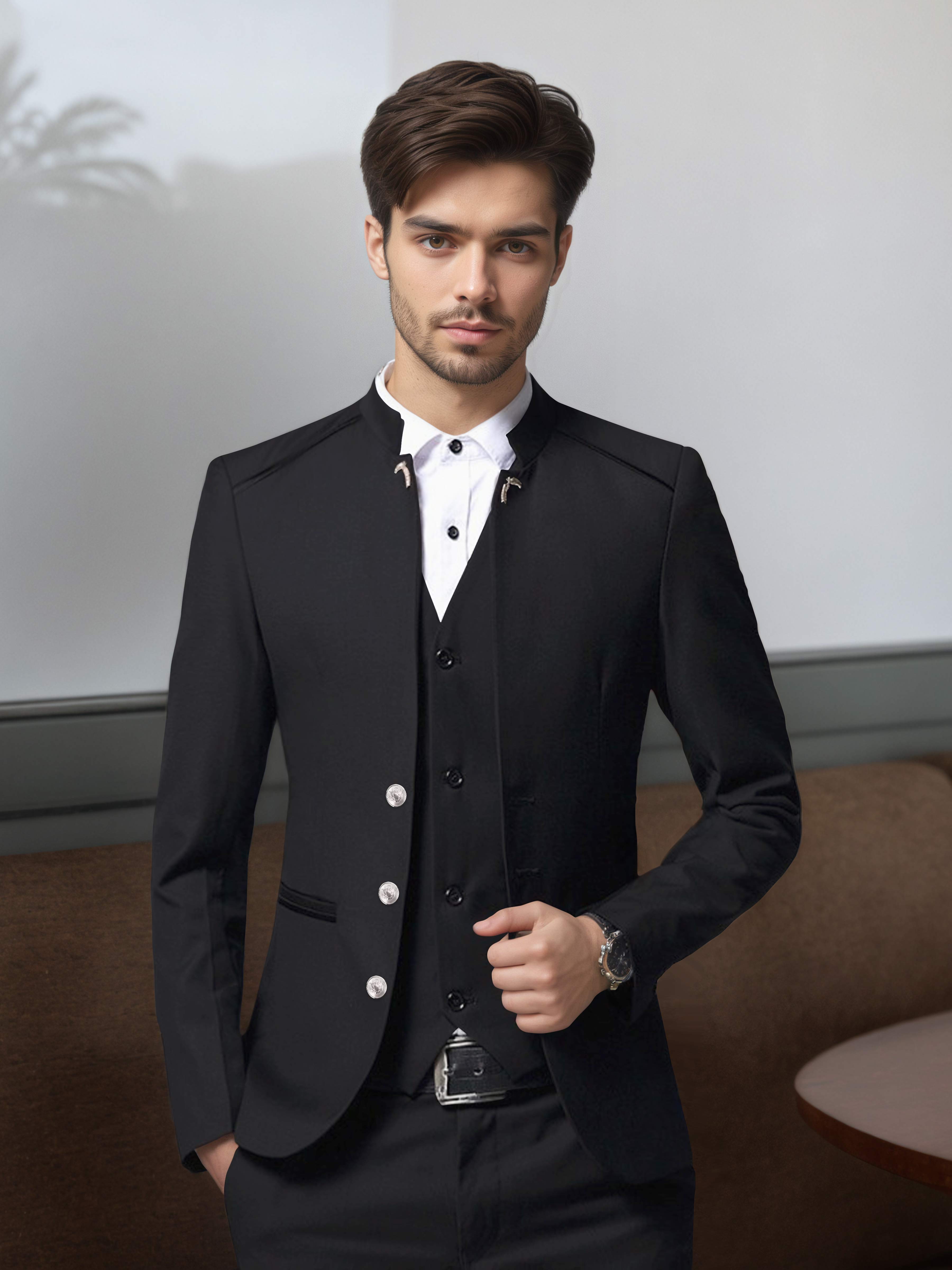 Vintage Style Single Breasted Men s 3 Pieces Suit Suitszen