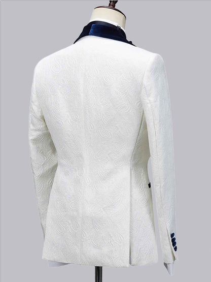 Comfort Stretch Men's 3 Pieces Slim Fit Shawl Lapel Suit For Weddings