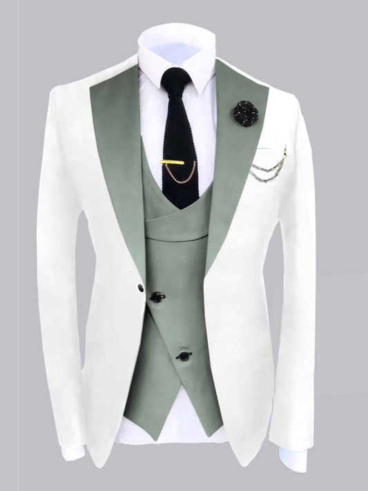 Fashion Color-Block Men's 2 Pieces Suit Parties & Special Events