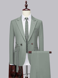 Modern Slim Belted Men's 2 Pieces Suit Wedding Style