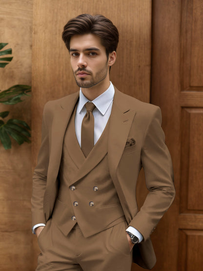 Modern Slim Fit Men's 3 Pieces Suit Outdoor Wedding