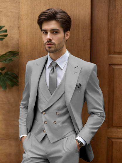 Modern Slim Fit Men's 3 Pieces Suit Outdoor Wedding