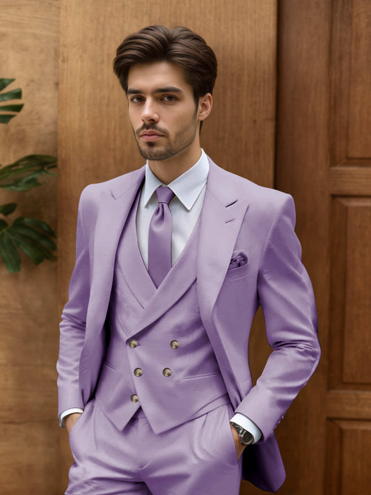 Modern Slim Fit Men's 3 Pieces Suit Outdoor Wedding
