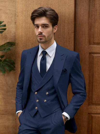 Modern Slim Fit Men's 3 Pieces Suit Outdoor Wedding