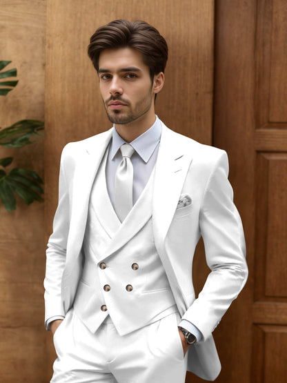 Modern Slim Fit Men's 3 Pieces Suit Outdoor Wedding