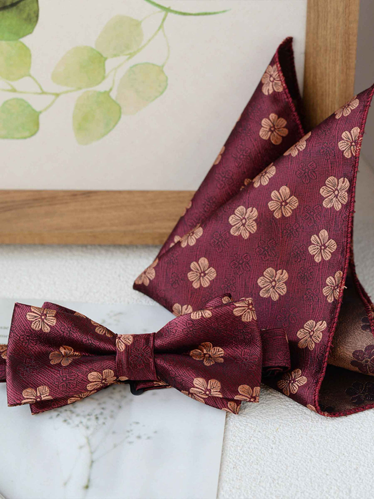 Posh Men's Bow Tie and Pocket Square Set