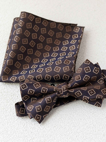 Posh Men's Bow Tie and Pocket Square Set