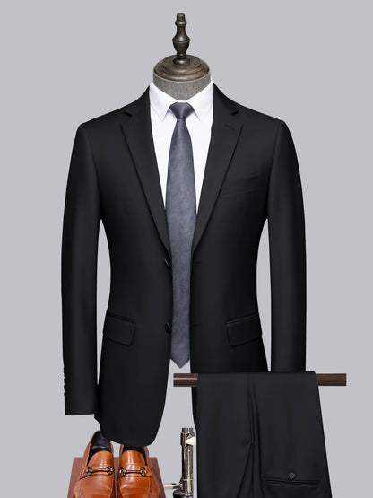 Sleek 2 Pieces Men's Formal Suit Tailored Fit Two Button Cut