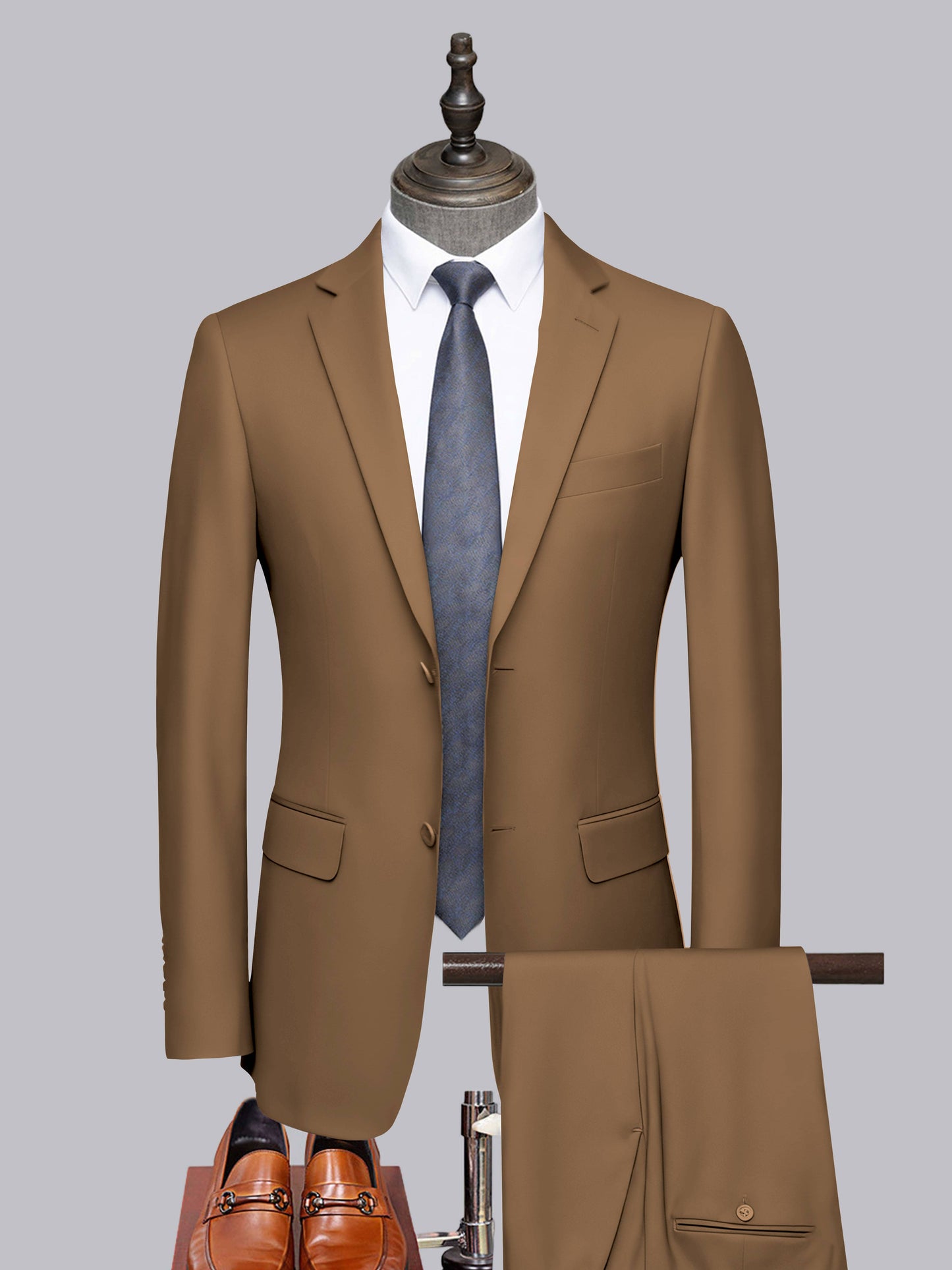 Sleek 2 Pieces Men's Formal Suit Tailored Fit Two Button Cut