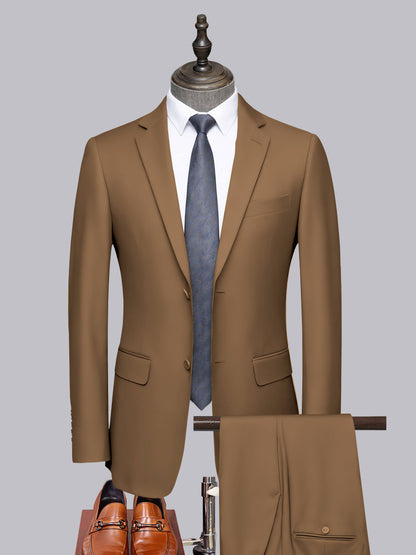 Sleek 2 Pieces Men's Formal Suit Tailored Fit Two Button Cut