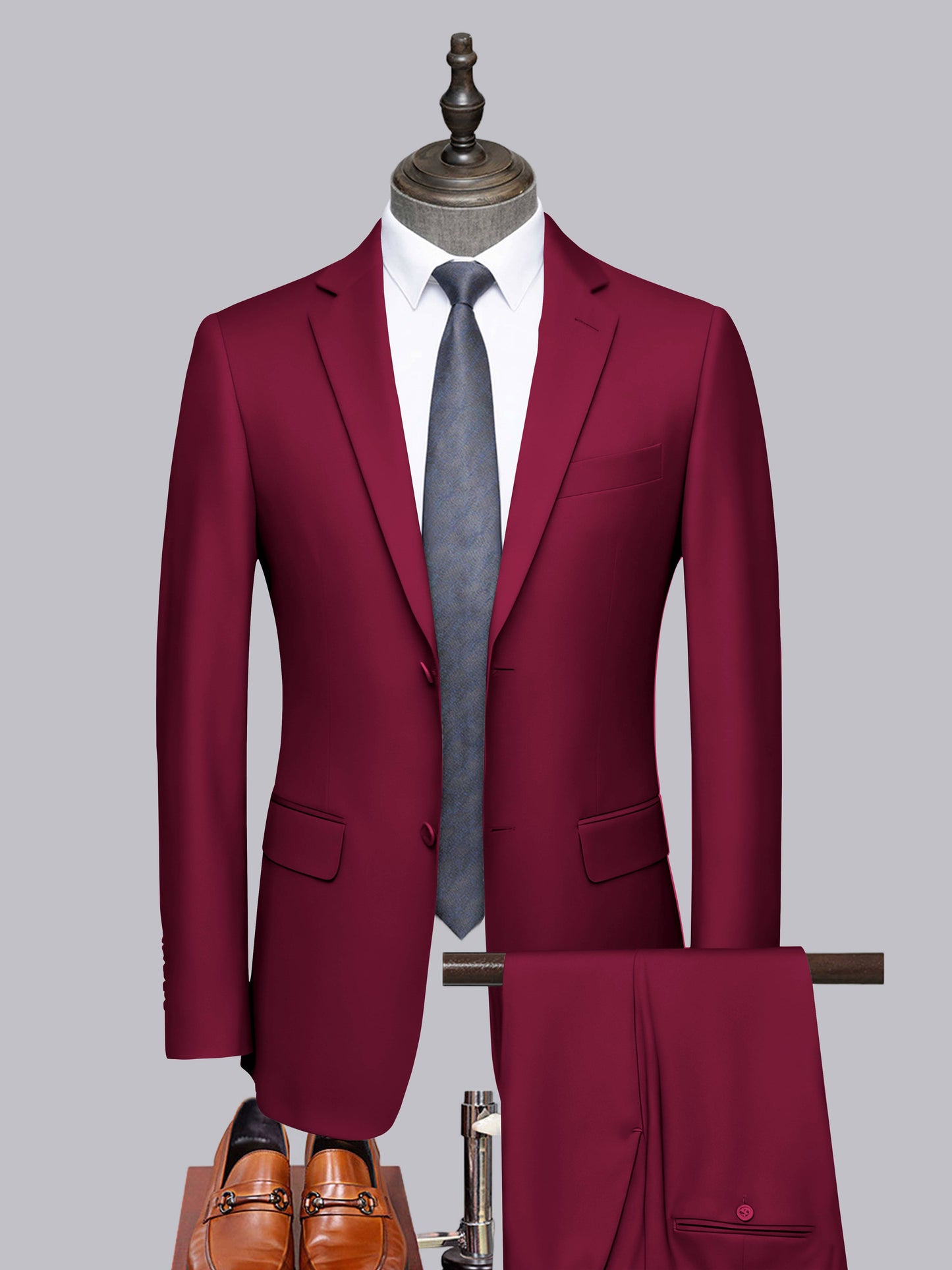 Sleek 2 Pieces Men's Formal Suit Tailored Fit Two Button Cut