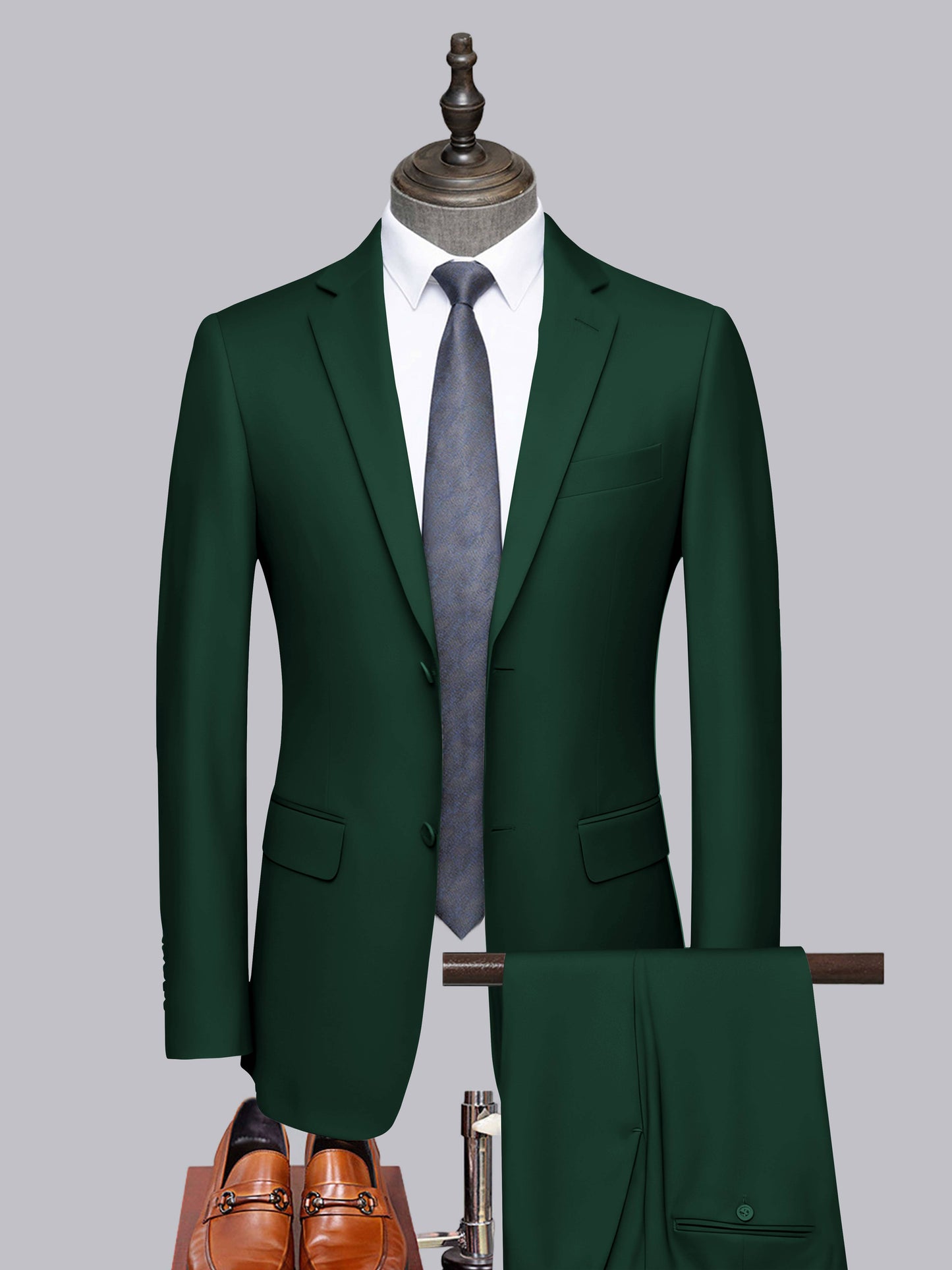 Sleek 2 Pieces Men's Formal Suit Tailored Fit Two Button Cut