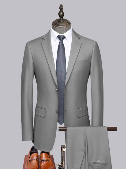 Sleek 2 Pieces Men's Formal Suit Tailored Fit Two Button Cut
