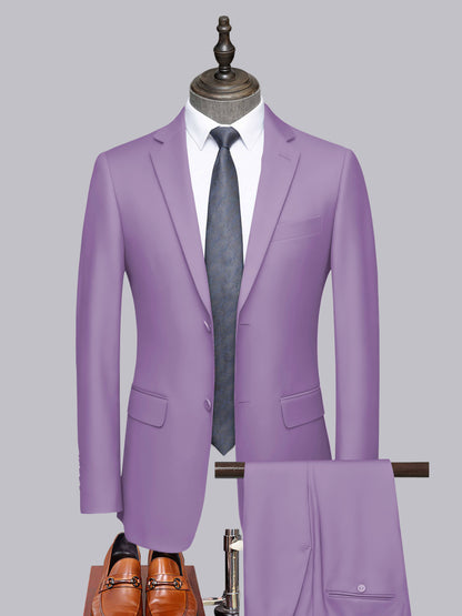 Sleek 2 Pieces Men's Formal Suit Tailored Fit Two Button Cut