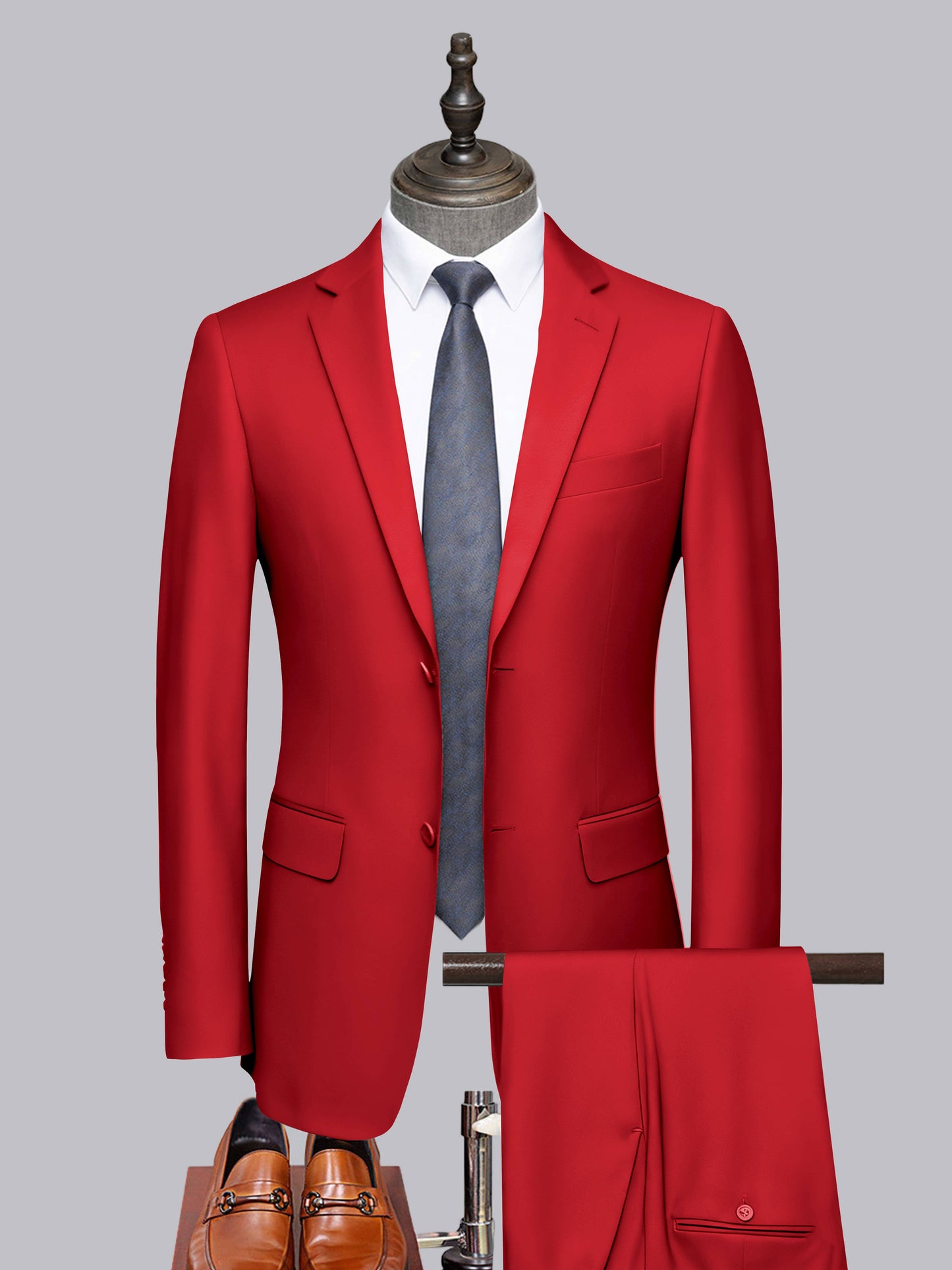 Sleek 2 Pieces Men's Formal Suit Tailored Fit Two Button Cut