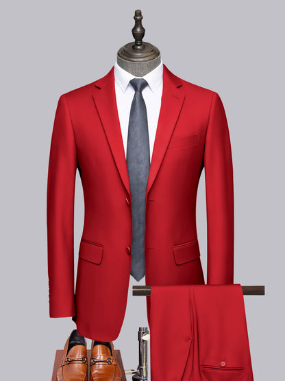 Sleek 2 Pieces Men's Formal Suit Tailored Fit Two Button Cut