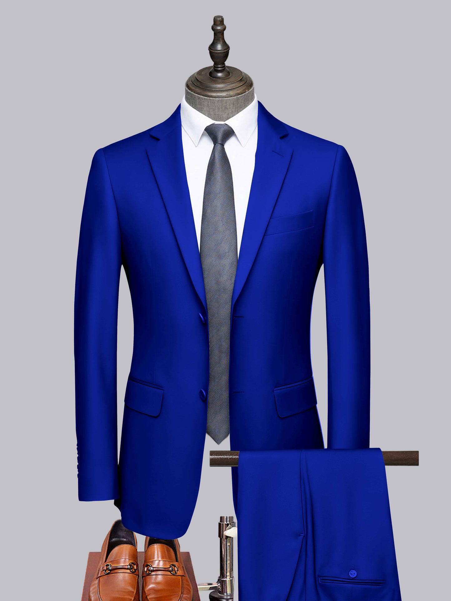 Sleek 2 Pieces Men's Formal Suit Tailored Fit Two Button Cut