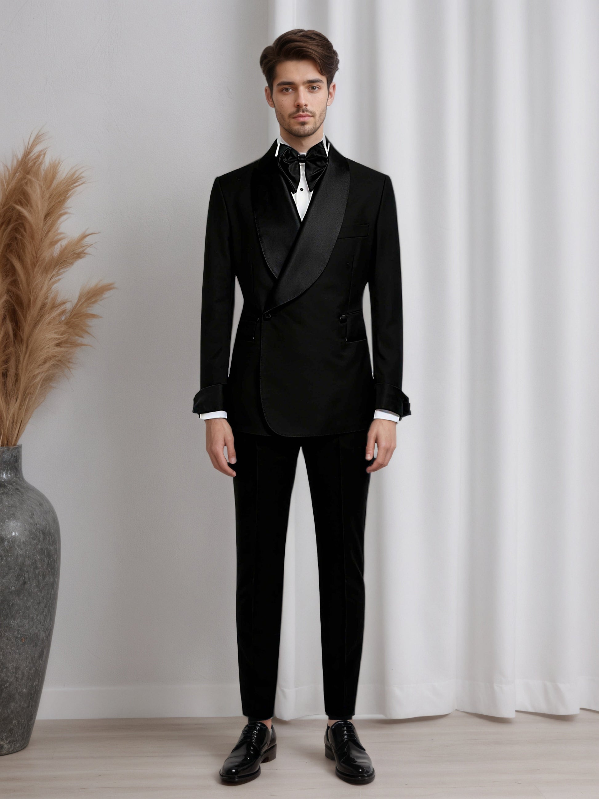 Slim Fit Two Button Shawl Lapel Men's 2 Pieces Suit For Wedding & Form Suitszen Slim Fit Two Button Shawl Lapel Men's 2 Pieces Suit For Wedding & Form Suitszen