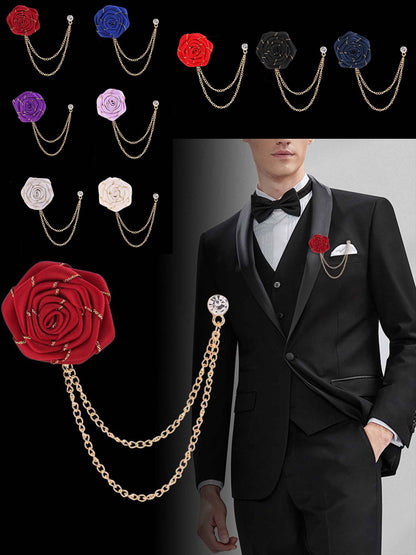 Stylish Rose Flower Lapel Men's Suit Pins