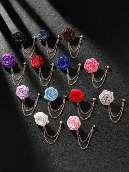 Stylish Rose Flower Lapel Men's Suit Pins