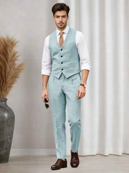 Versatile Men's Casual Vest and Pants Set 2 PC Summer Suit For Wedding & Business