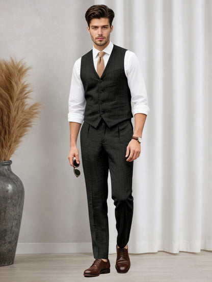Versatile Men's Casual Vest and Pants Set 2 PC Summer Suit For Wedding & Business