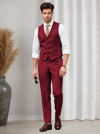 Versatile Men's Casual Vest and Pants Set 2 PC Summer Suit For Wedding & Business
