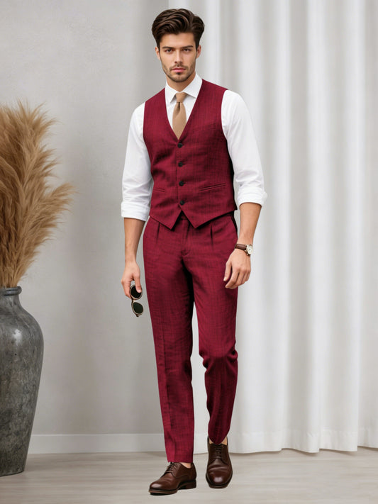 Versatile Men's Casual Vest and Pants Set 2 PC Summer Suit For Wedding & Business