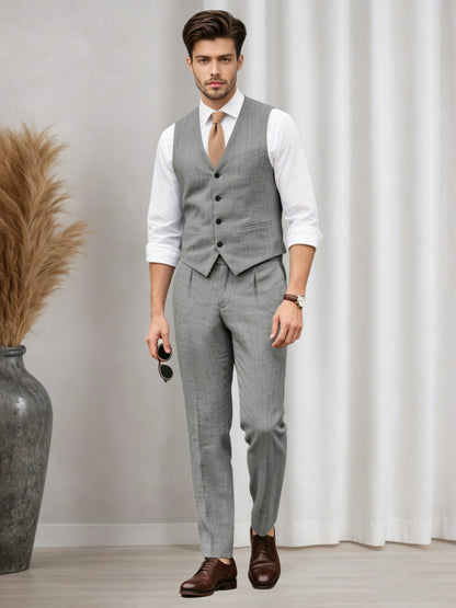 Versatile Men's Casual Vest and Pants Set 2 PC Summer Suit For Wedding & Business