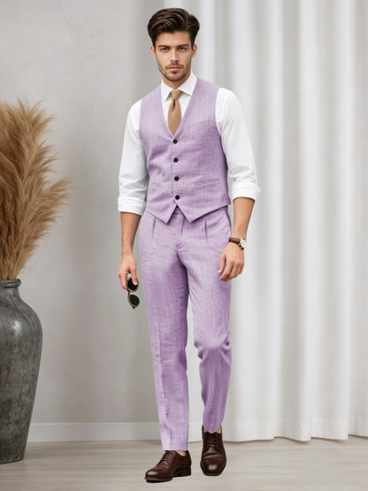 Versatile Men's Casual Vest and Pants Set 2 PC Summer Suit For Wedding & Business