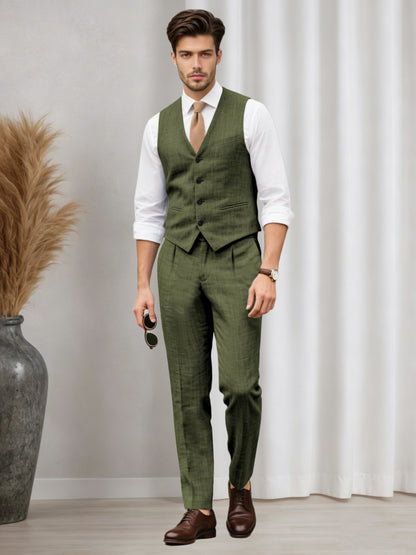 Versatile Men's Casual Vest and Pants Set 2 PC Summer Suit For Wedding & Business