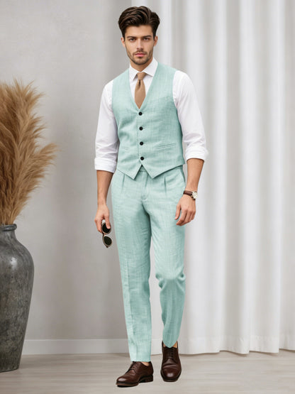 Versatile Men's Casual Vest and Pants Set 2 PC Summer Suit For Wedding & Business