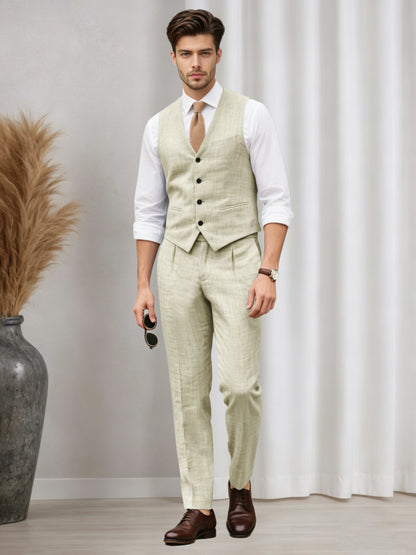 Versatile Men's Casual Vest and Pants Set 2 PC Summer Suit For Wedding & Business