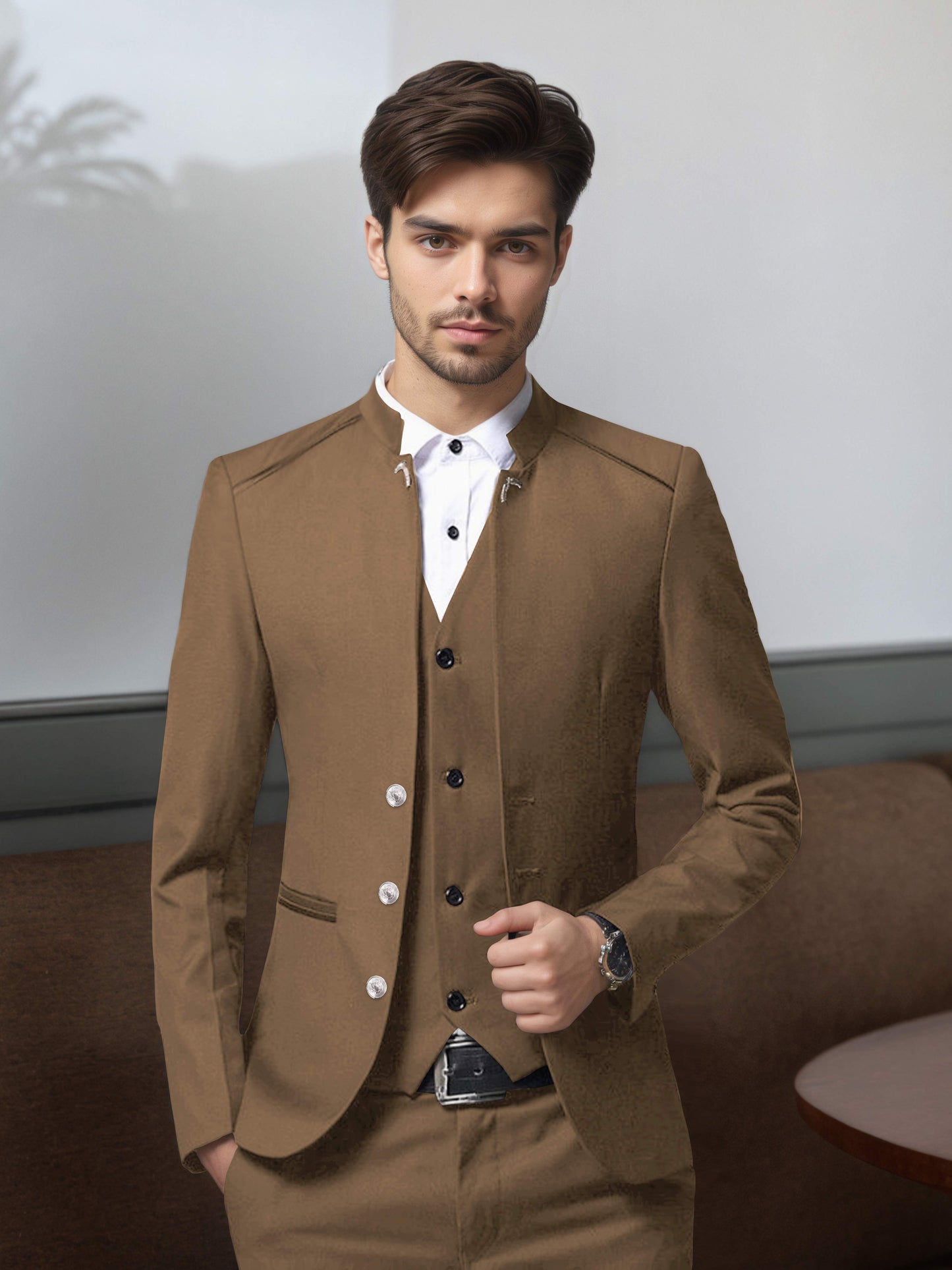 Vintage Style Single Breasted Men's 3 Pieces Suit