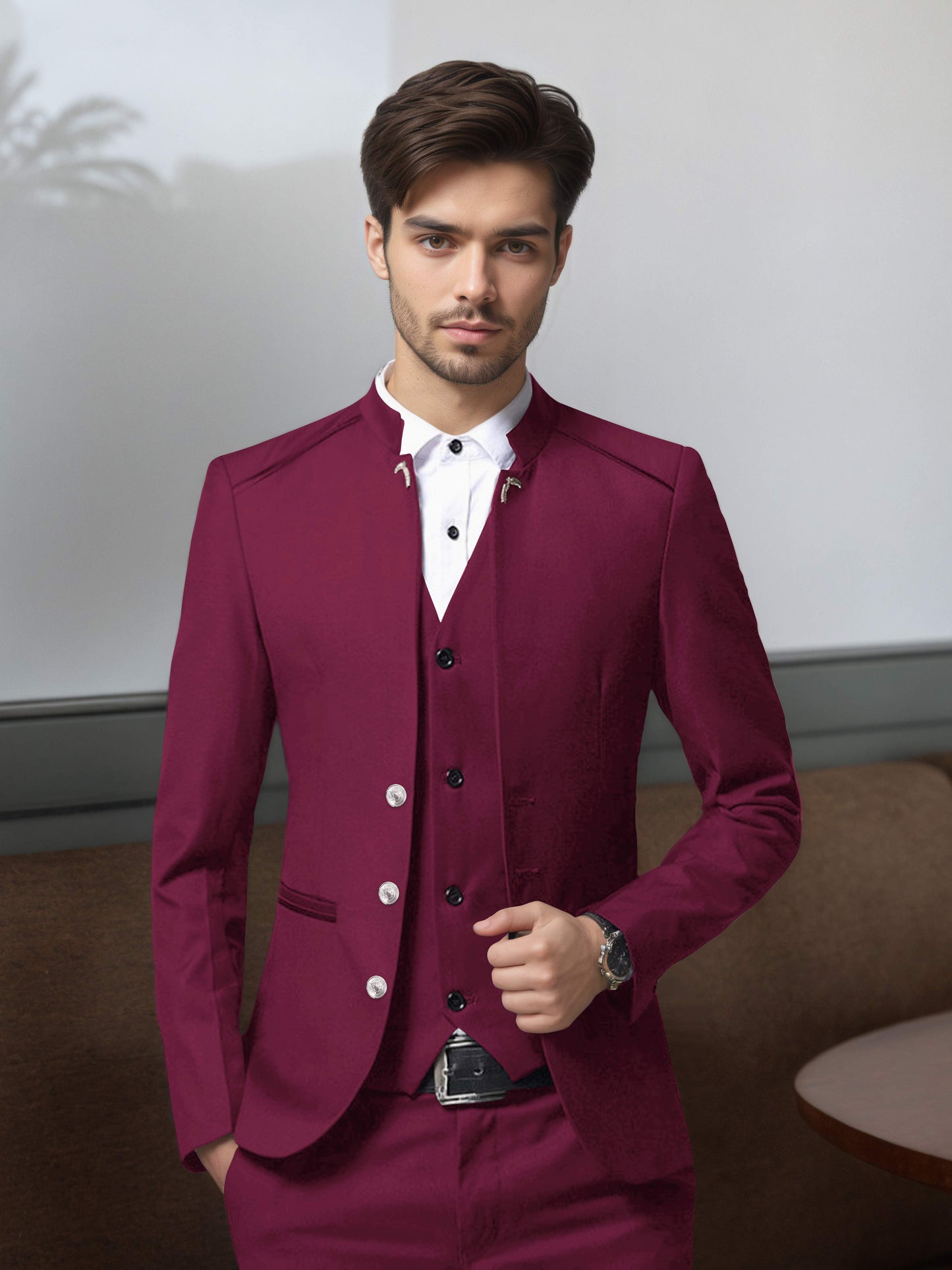 Vintage Style Single Breasted Men's 3 Pieces Suit