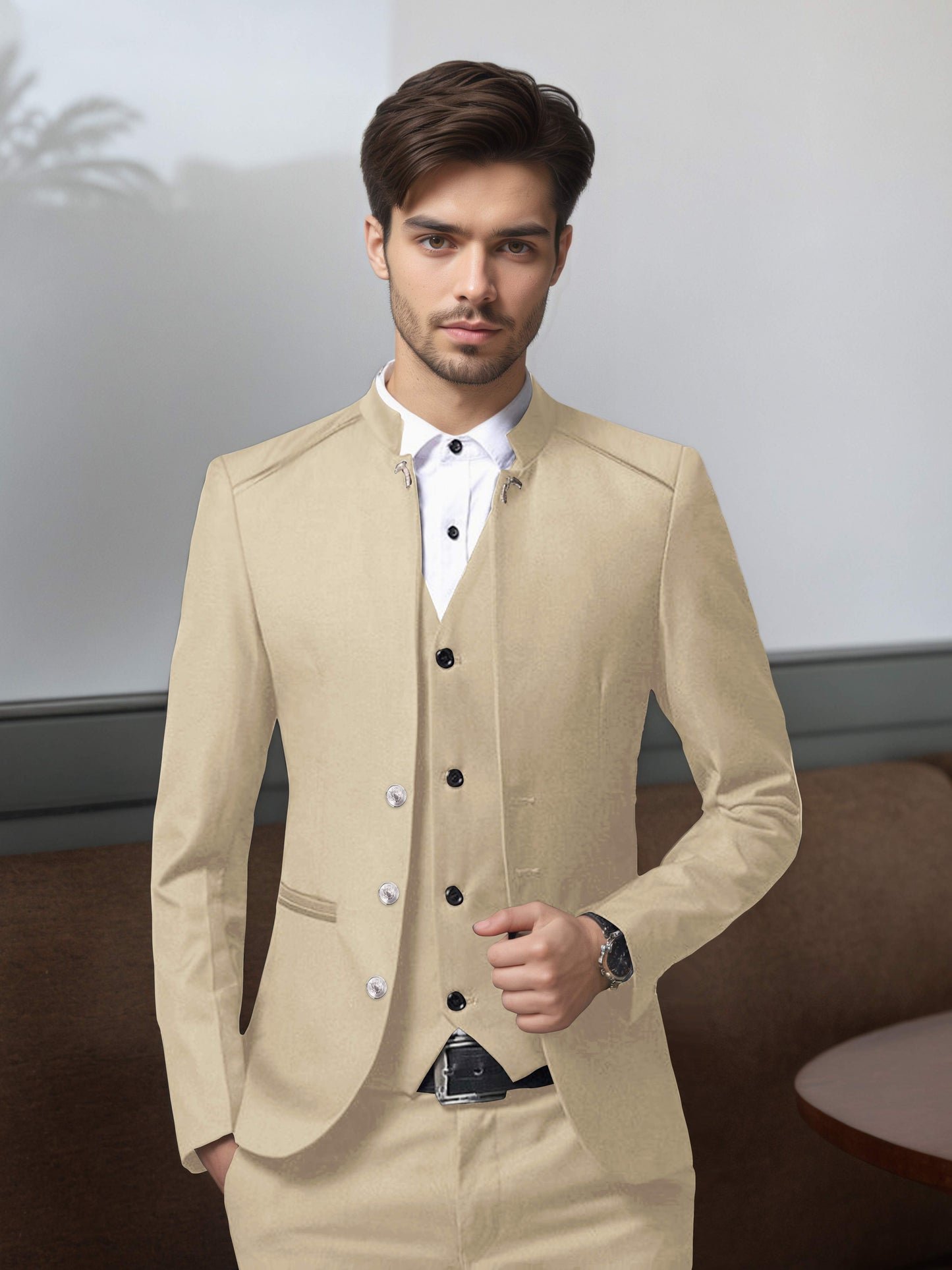 Vintage Style Single Breasted Men's 3 Pieces Suit