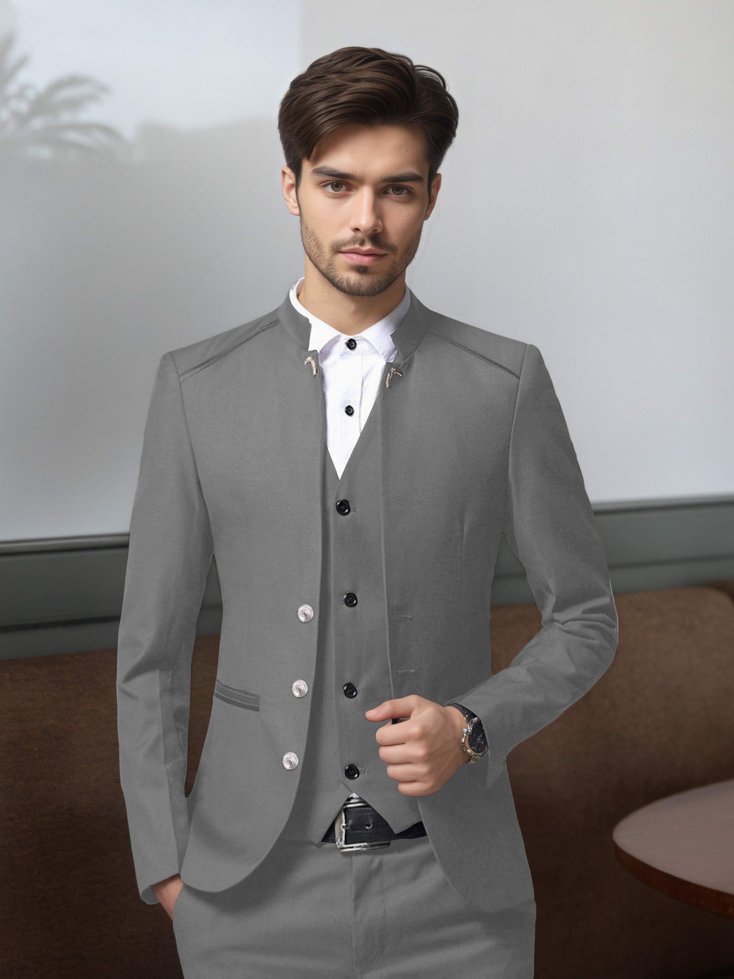 Vintage Style Single Breasted Men's 3 Pieces Suit