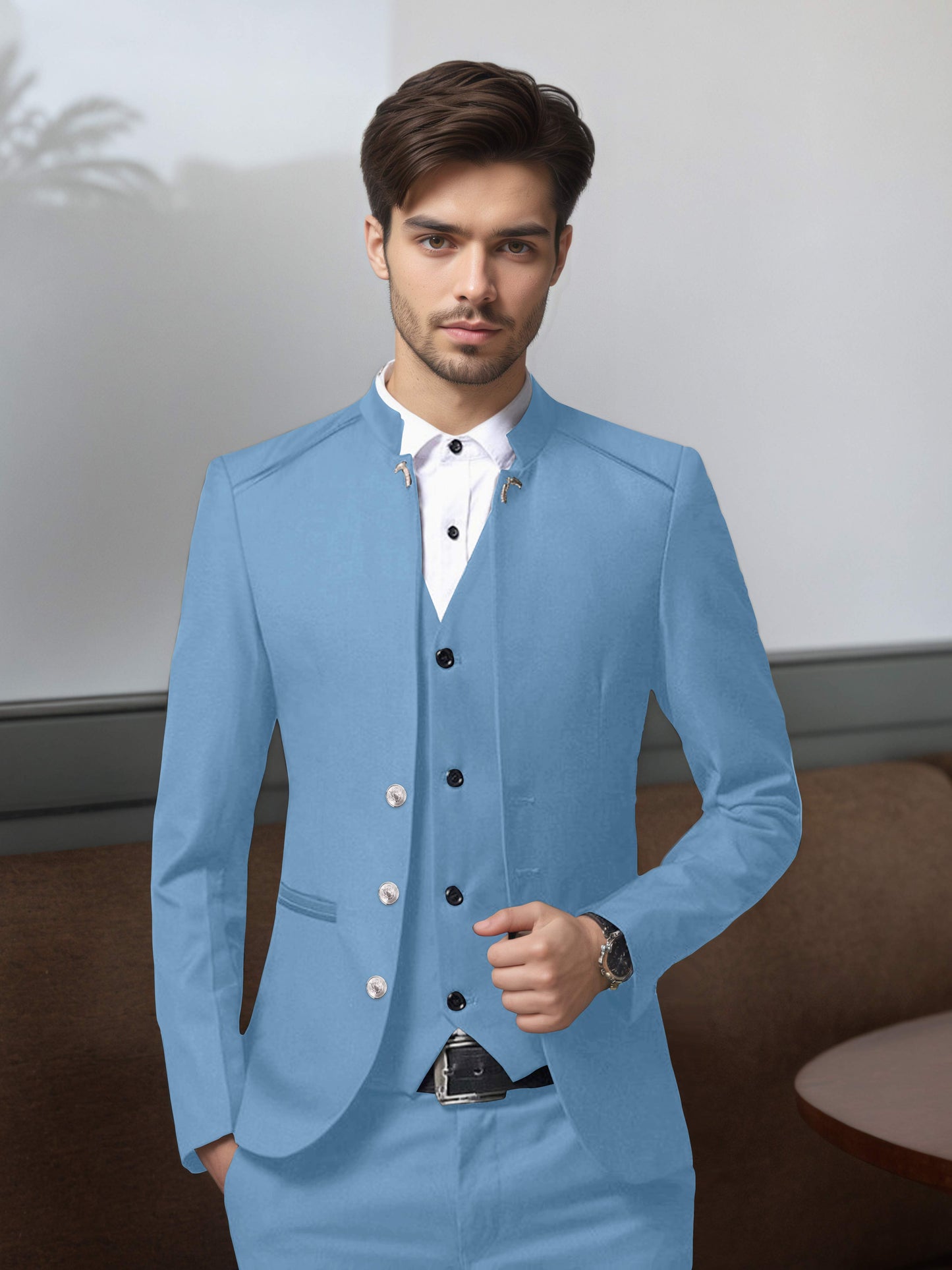 Vintage Style Single Breasted Men's 3 Pieces Suit