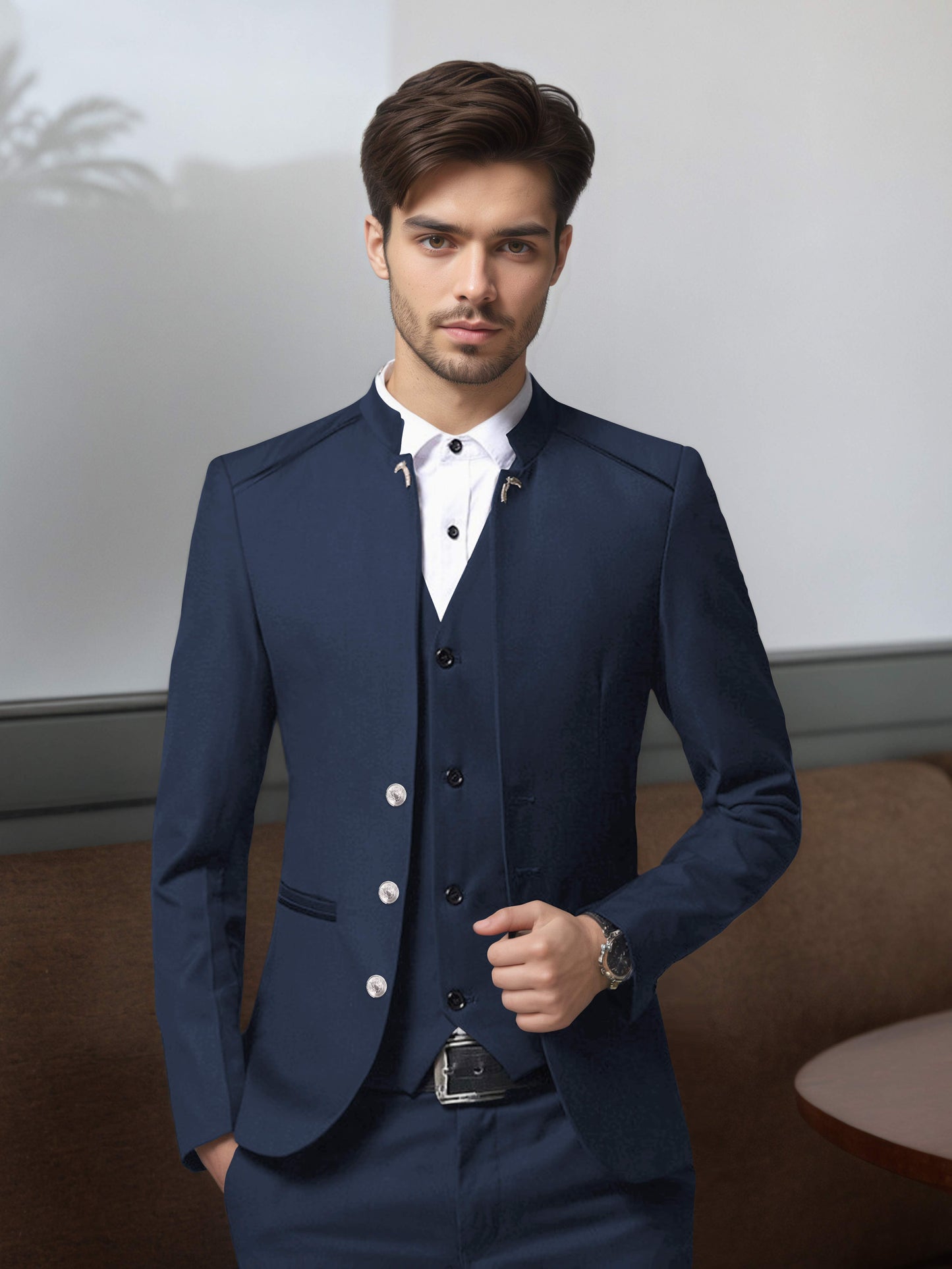 Vintage Style Single Breasted Men's 3 Pieces Suit