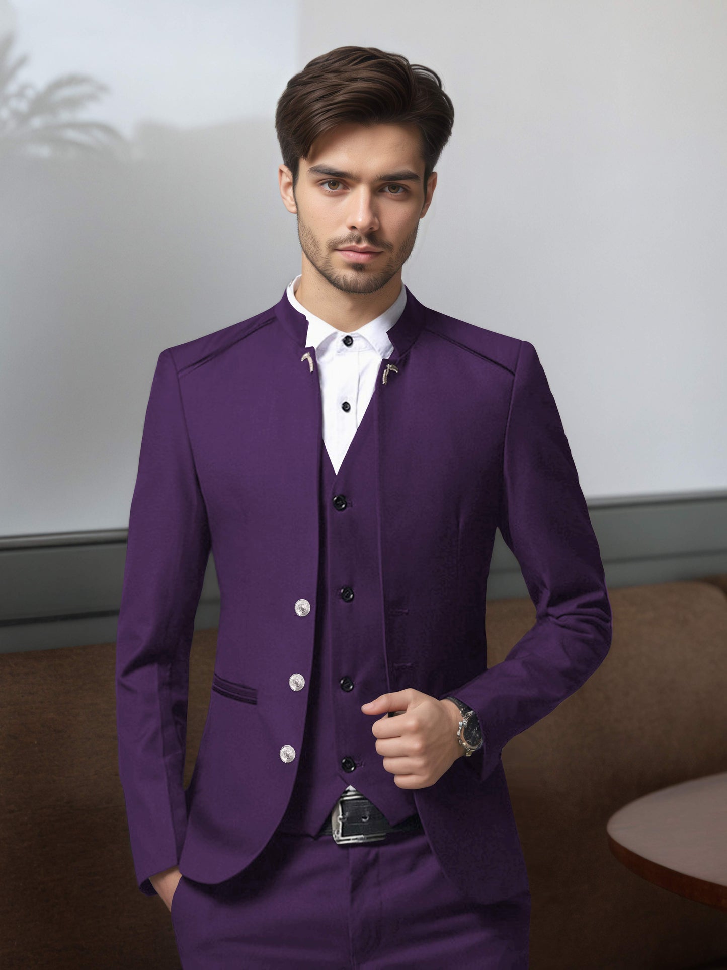 Vintage Style Single Breasted Men's 3 Pieces Suit