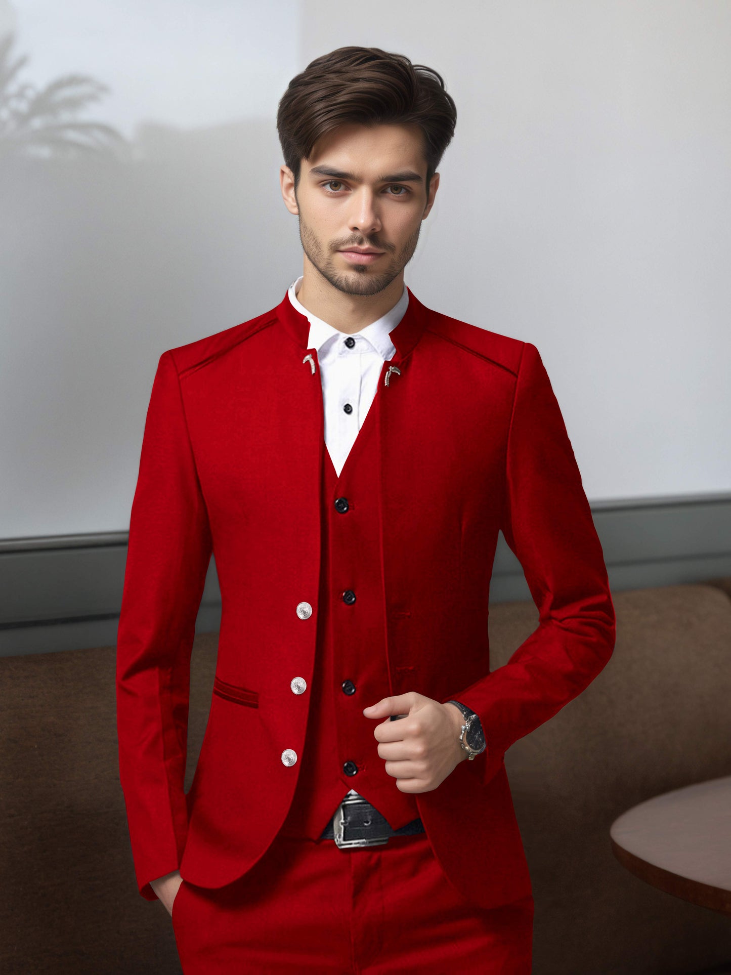 Vintage Style Single Breasted Men's 3 Pieces Suit