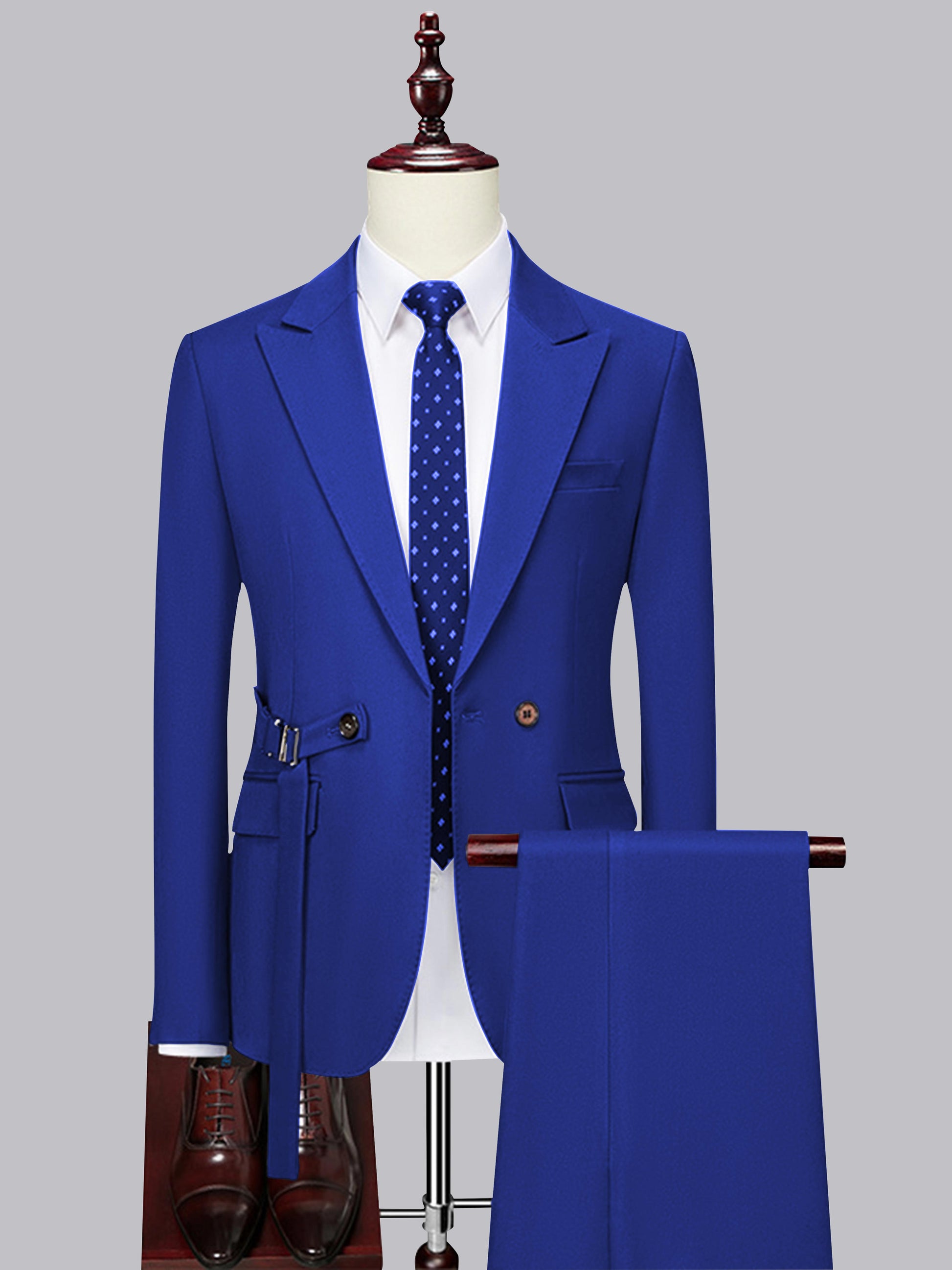 Modern Slim Belted Men's 2 Pieces Suit Wedding Style Suitszen Modern Slim Belted Men's 2 Pieces Suit Wedding Style Suitszen